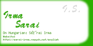 irma sarai business card